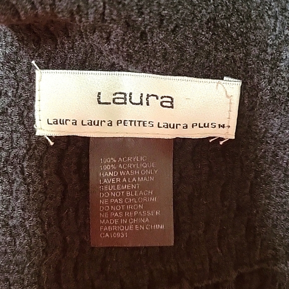 Laura Black Ribbed Soft Long Scarf - Picture 3 of 3